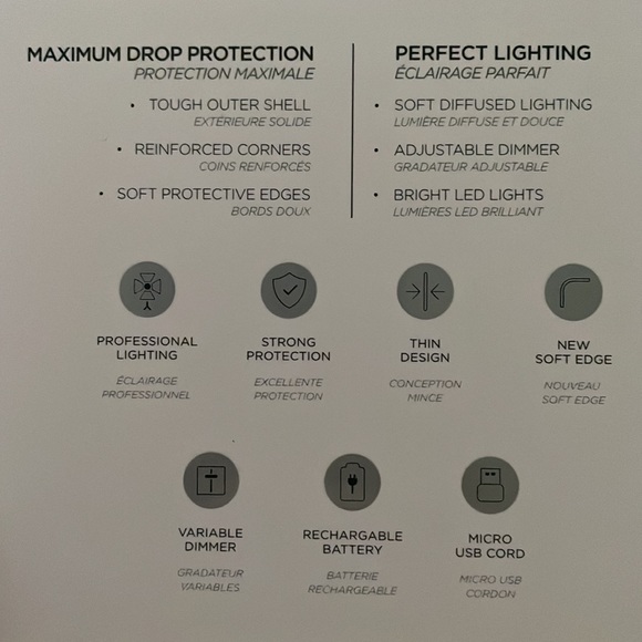 NEW - LuMee Two Selfie Phone Case, Gold Matte - Fits iPhone 6, 6s, 7, 8 - Picture 6 of 7